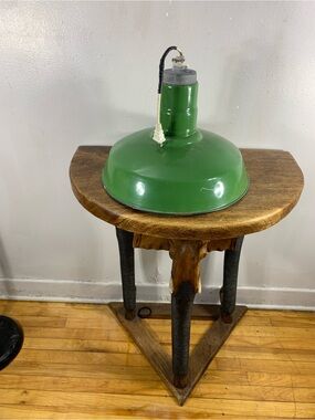 Vintage Green Industrial Enamel Factory Pendant Light 16’’ W. Hebles Warehouse